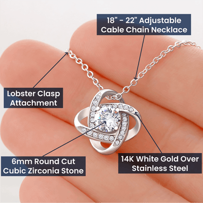 Personalized Names And Anniversary Love Knot Necklace With Luxury LED Gift Box 7