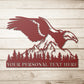 Personalized Nature Wildlife Mountain Eagle Red Metal Sign