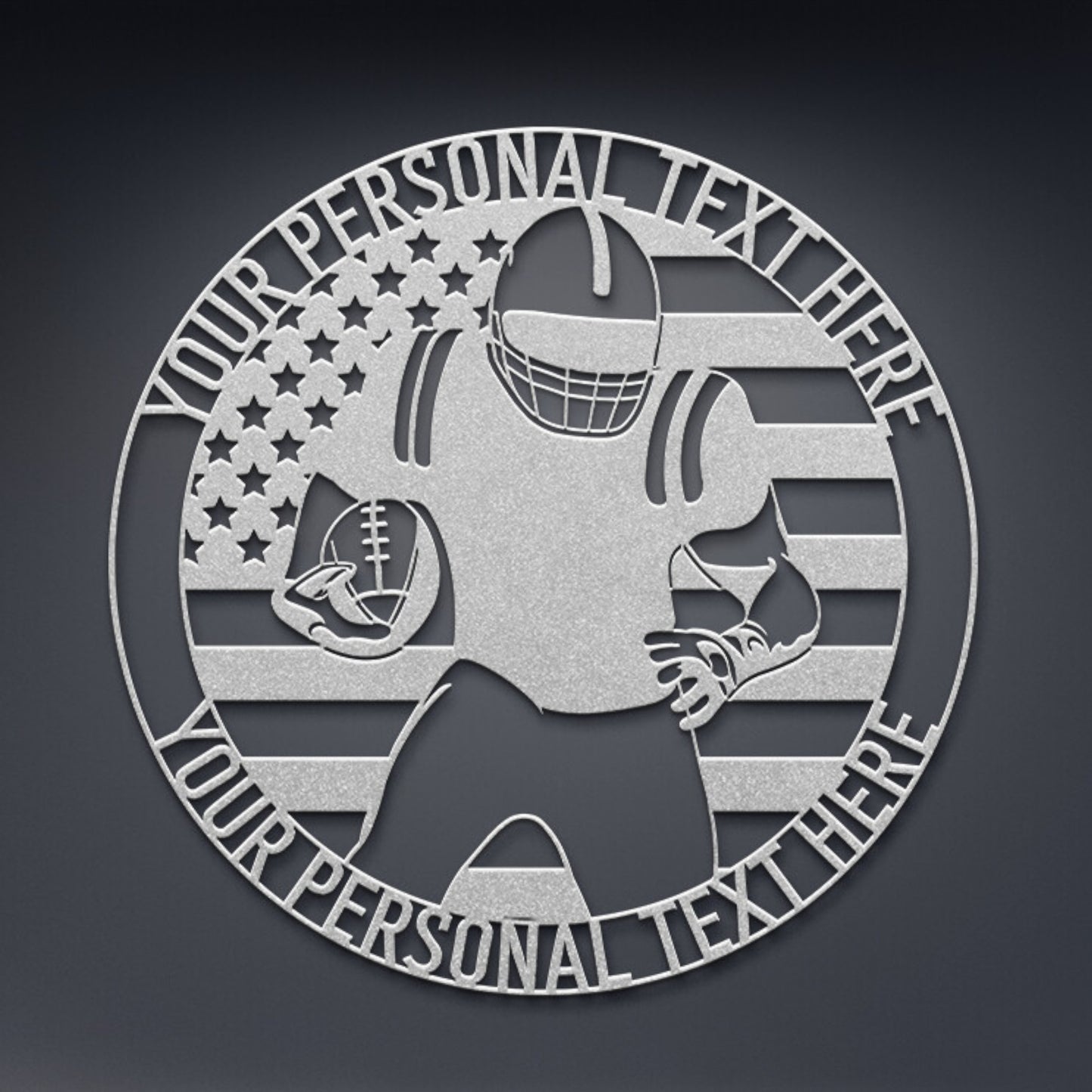 Personalized Patriotic American Football Player Name Metal Sign