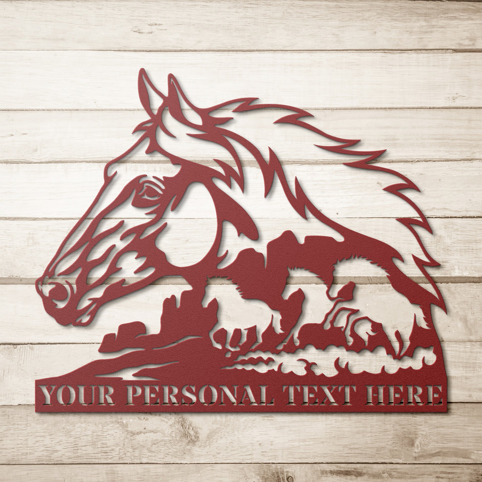 Personalized Running Horses Name Metal Sign Gift. Custom Horse Ranch Wall Decor. Nature Lovers Gifts. Wildlife Animals. Horse Portrait Decor