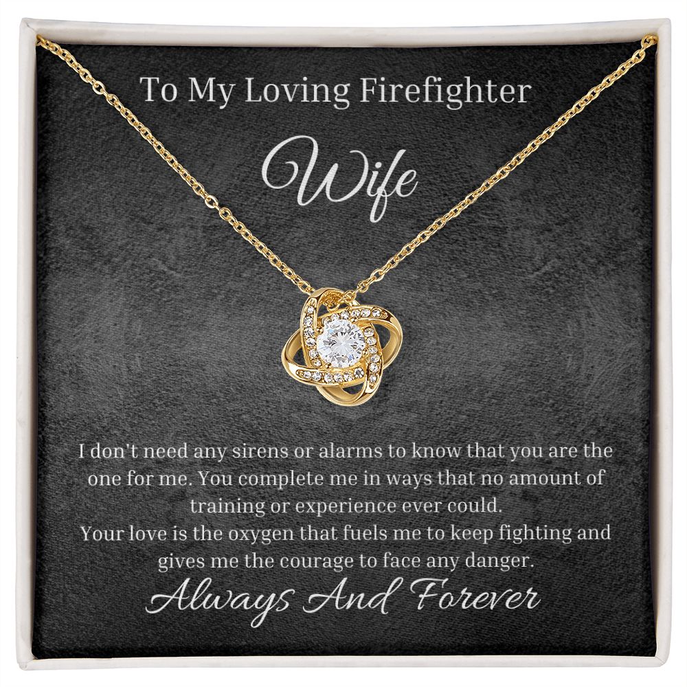 Sentimental Firefighter Love Knot Necklace Jewelry Box Gift To My Loving Wife.2