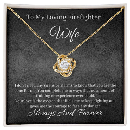 Sentimental Firefighter Love Knot Necklace Jewelry Box Gift To My Loving Wife.2