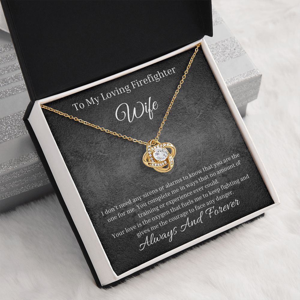 Sentimental Firefighter Love Knot Necklace Jewelry Box Gift To My Loving Wife.4