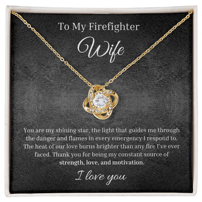 Shining Star Firefighter Love Knot Necklace With Message Card And LED Jewelry Box 1