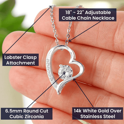 Personalized Anniversary Insert Photo Heart Necklace To Wife - Beautiful Love With Your Custommade Message Card.