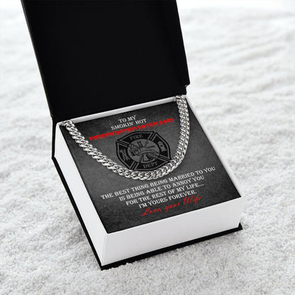 Firefighter Maltese Cross Necklace & Message Card.