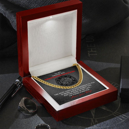 Firefighter Maltese Cross Necklace & Message Card.