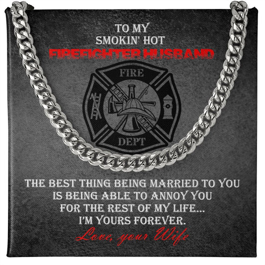 Firefighter Maltese Cross Necklace & Message Card.
