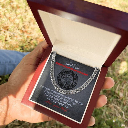 Firefighter Maltese Cross Necklace & Message Card.