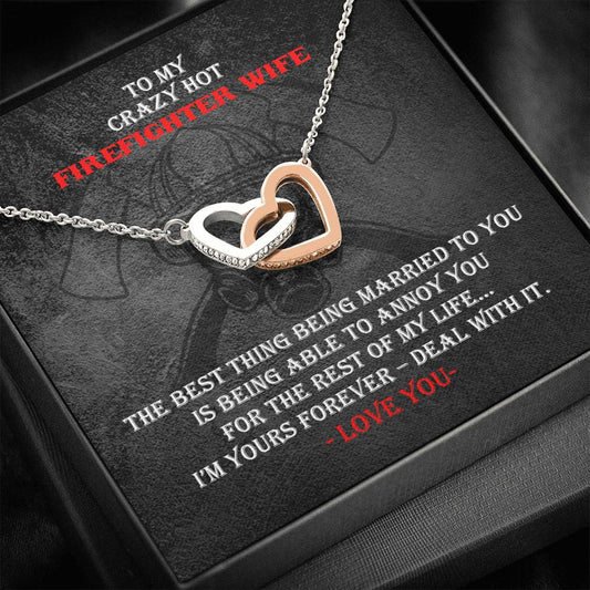 Crazy Hot Firefighter Wife Necklace Gift.