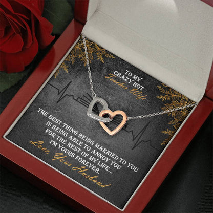 Teacher Wife Interlocked Hearts Necklace Gift