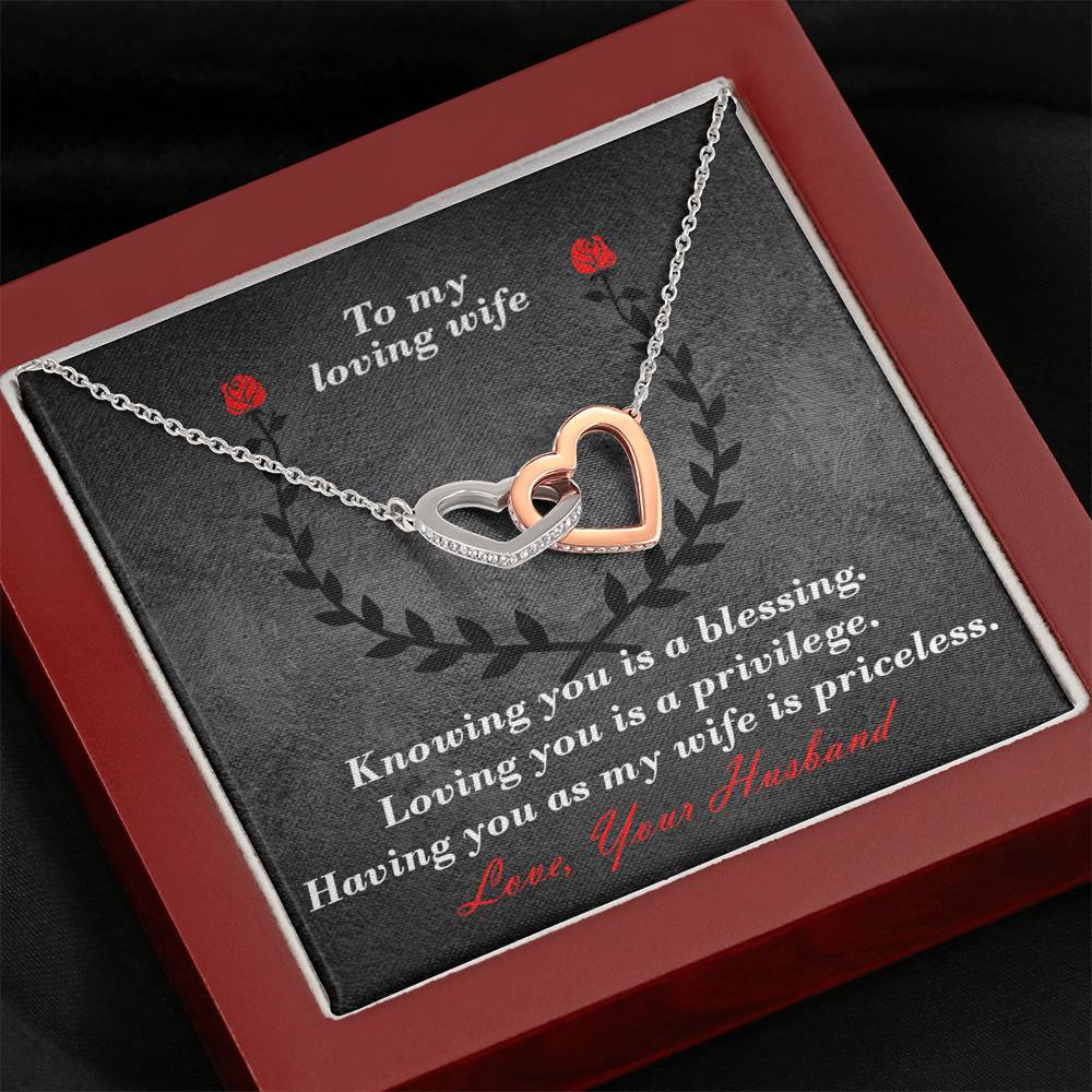 Interlocked hearts necklace gift for wife. #1