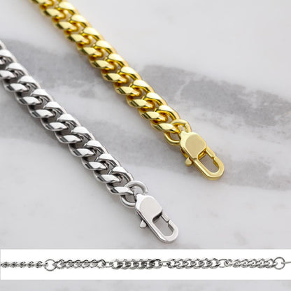 Hey, Bro Cuban Link Chain Necklace To My Brother